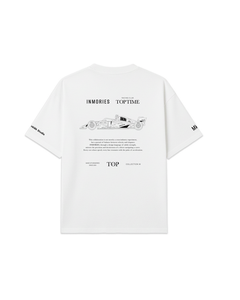 INM × TOPTIME｜TEAM INM - 聯名模擬車隊 T-SHIRT WHITE