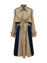 Load image into Gallery viewer, COURT GRAIN DENIM-EFFECT TRENCH COAT
