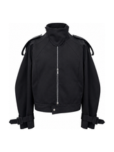 Load image into Gallery viewer, CROPPED FUNNEL-NECK JACKET
