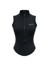 Load image into Gallery viewer, WOMEN'S BLACK SLEEVELESS ZIP TOP
